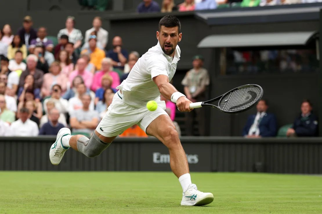 Novak Djokovic wins first match at Wimbledon less than a month after undergoing surgery for torn meniscus
