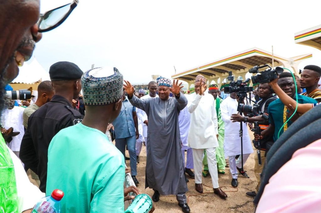 Mahama observes Eid Al-Fitr with Muslim community at Black Star Square