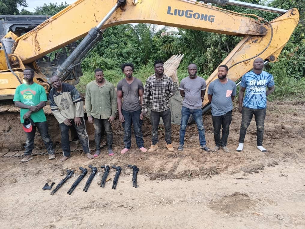 NAIMOS Task Force Hands Over 9-Member Illegal Mining Gang to Accra Police