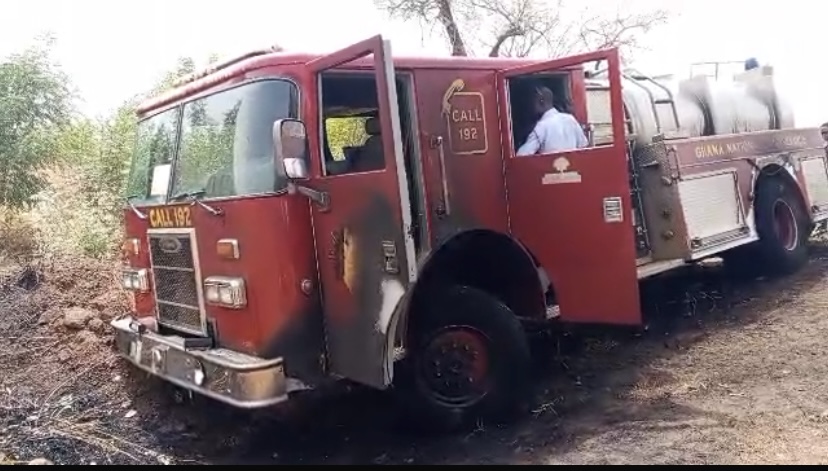 Firefighters escape injury as GNFS vehicle catches fire