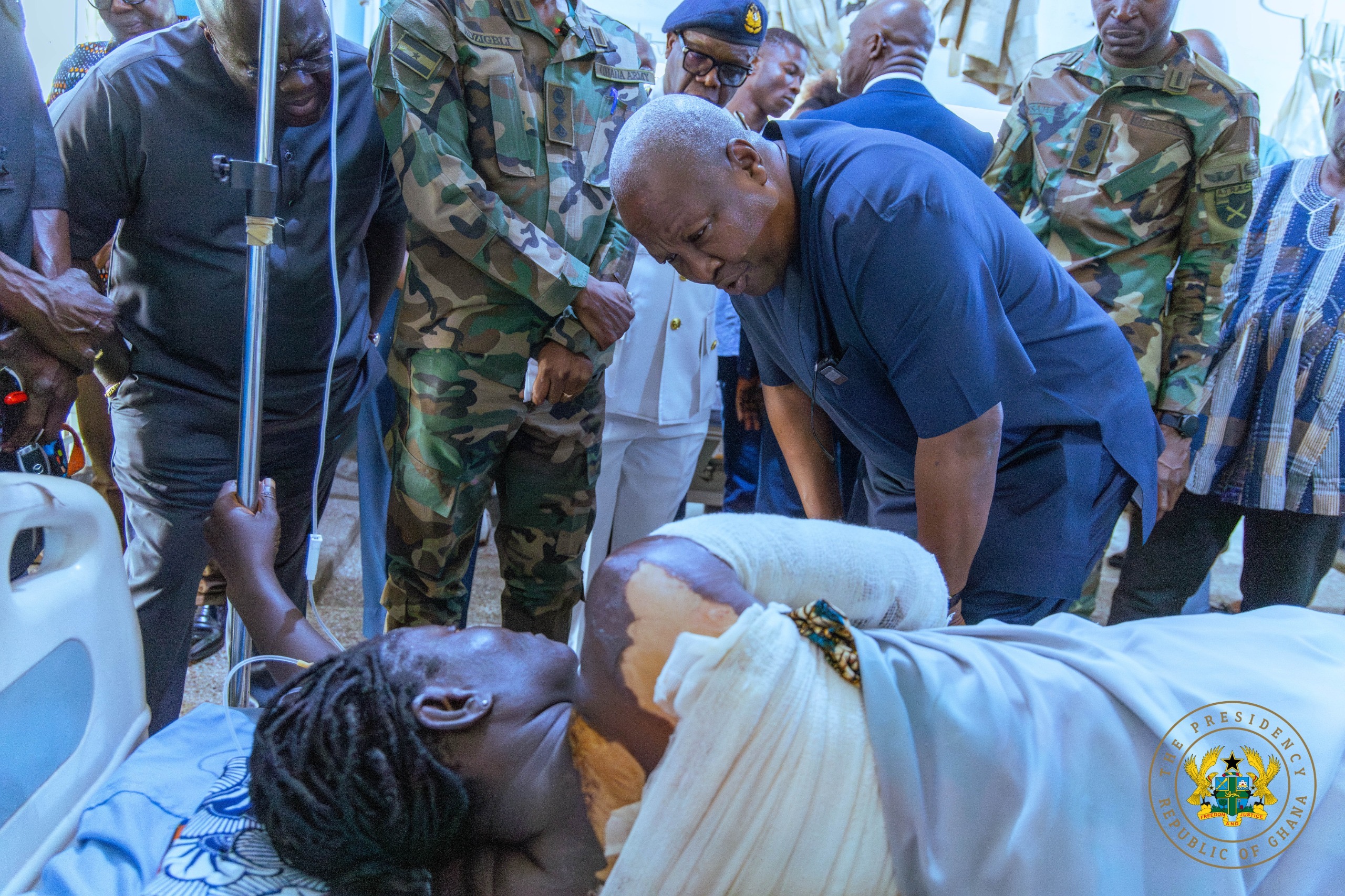 Mahama visits Burkina attack survivors at 37 Military Hospital