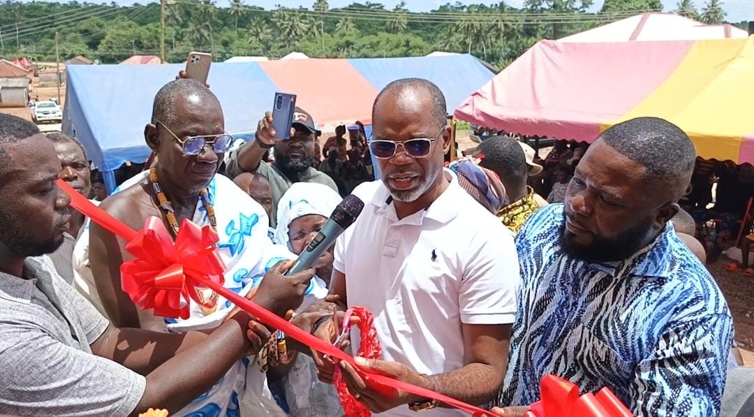 Mfantseman MP commissions toilet, boreholes for Opem community